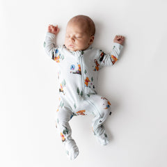 Zippered Footie in Winnie the Pooh Hundred Acre Wood