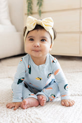 Zippered Romper in Ice Sushi