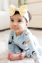 Zippered Romper in Ice Sushi