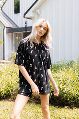 Women’s Biker Short Set in Midnight Wildflower