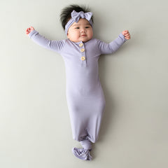 Knotted Day Gown with Bow Set in Taro