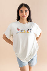 Women's Graphic Tee in Mickey and Friends on Ecru