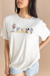 Women's Graphic Tee in Mickey and Friends on Ecru