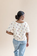Women's Oversized V-Neck Tee in Mickey Mouse and Friends