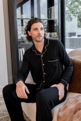 Men's Long Sleeve Pajama Set in Midnight