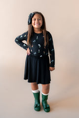 Long Sleeve Toddler Crew Neck Tee in Midnight Wildflower