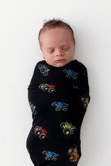 Swaddle Blanket in Monster Truck