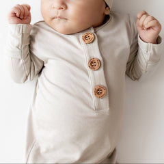 Knotted Day Gown with Hat Set in Oat