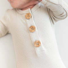 Ribbed Knotted Day Gown with Hat Set in Oat