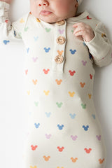 Knotted Day Gown with Hat Set in Pastel Mickey Mouse