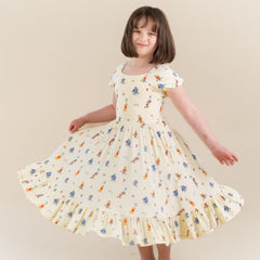 Puff Sleeve Twirl Dress in Winnie the Pooh Celebration