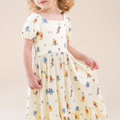 Puff Sleeve Twirl Dress in Winnie the Pooh Celebration