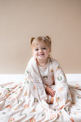 Toddler Blanket in Retro Rainbow 1.0
