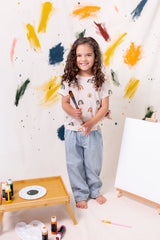 Toddler Basic Tee in Retro Rainbow