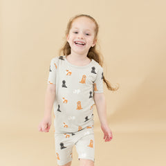 Short Sleeve Pajamas in Fluffy Dog