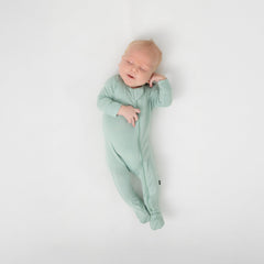 Zippered Footie in Sage