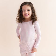 Long Sleeve Pajamas in Small Sakura Stripe