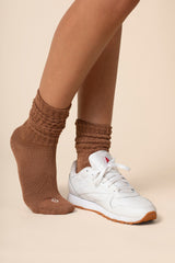 Adult Scrunch Socks in Latte