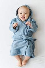 Hooded Bath Robe in Slate