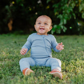 Zippered Romper in Slate