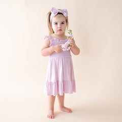 Smocked Dress in Thistle