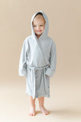 Hooded Bath Robe in Storm