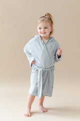 Hooded Bath Robe in Storm