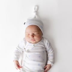 Pointelle Take Me Home Set with Cap in Sweet Blue Bow