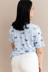 Women's Oversized V-Neck Tee in Take Off