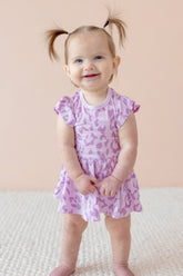 Twirl Bodysuit Dress in Thistle Leopard