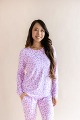Women's Jogger Pajama Set in Thistle Leopard