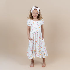 Puff Sleeve Twirl Dress in Tulip