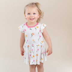 Twirl Bodysuit Dress in Tulip