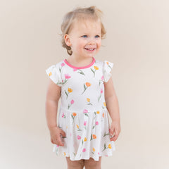Twirl Bodysuit Dress in Tulip