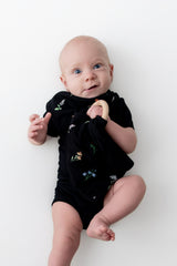 Lovey in Midnight Wildflower with Removable Wooden Teething Ring