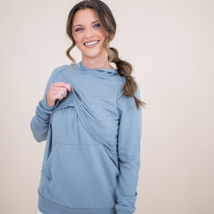 Women's French Terry Nursing Hoodie in Slate