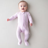 Zippered Footie in Thistle