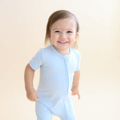 Zipper Shortall Romper in Breeze