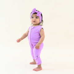 Zippered Sleeveless Romper in Poi