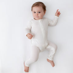 Zippered Romper in Cloud