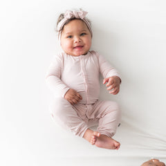 Knotted Bow Headband in Blush