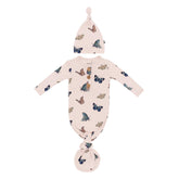 Knotted Day Gown with Hat Set in Blush Butterfly