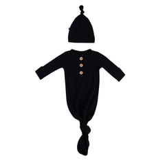 Knotted Day Gown with Hat Set in Midnight