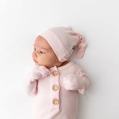 Ribbed Knotted Day Gown with Hat Set in Sakura