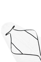 Toddler Hooded Bath Towel in Cloud with Midnight Trim