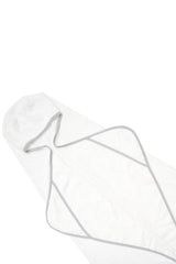 Toddler Hooded Bath Towel in Cloud with Storm Trim