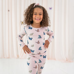 Long Sleeve Pajamas in Blush Butterfly
