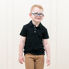 Toddler Short Sleeve Polo in Midnight