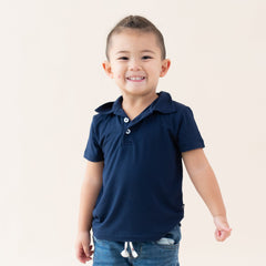 Toddler Short Sleeve Polo in Navy
