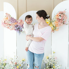 Women's Oversized V-Neck Tee in Sakura